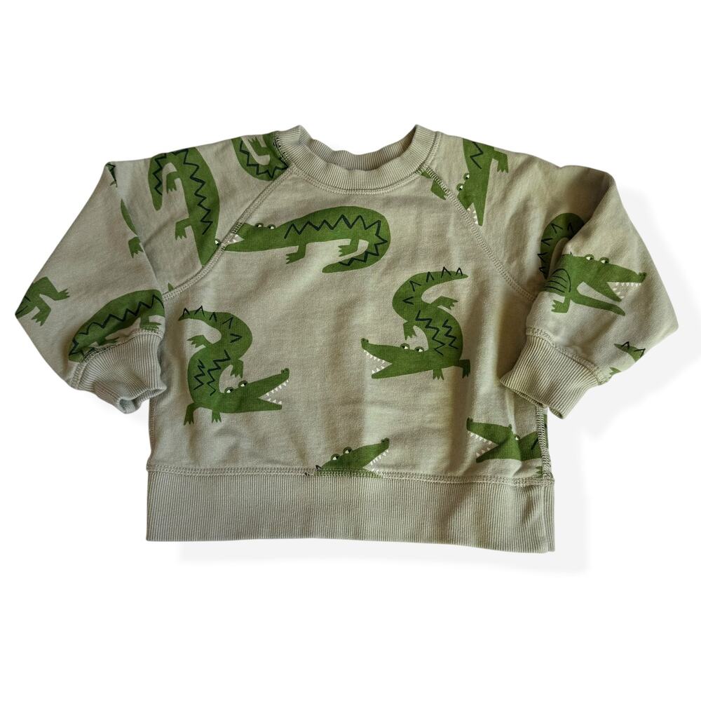 Hanna Andersson Green Alligator French Terry Sweatshirt 100cm US 4
